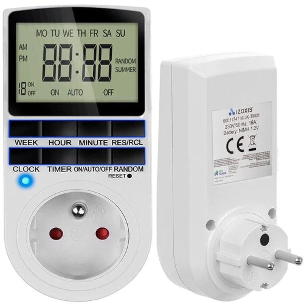 Digitale Zeitschaltuhr Steckdose Timer LCD Display Wochenprogramm 3680W