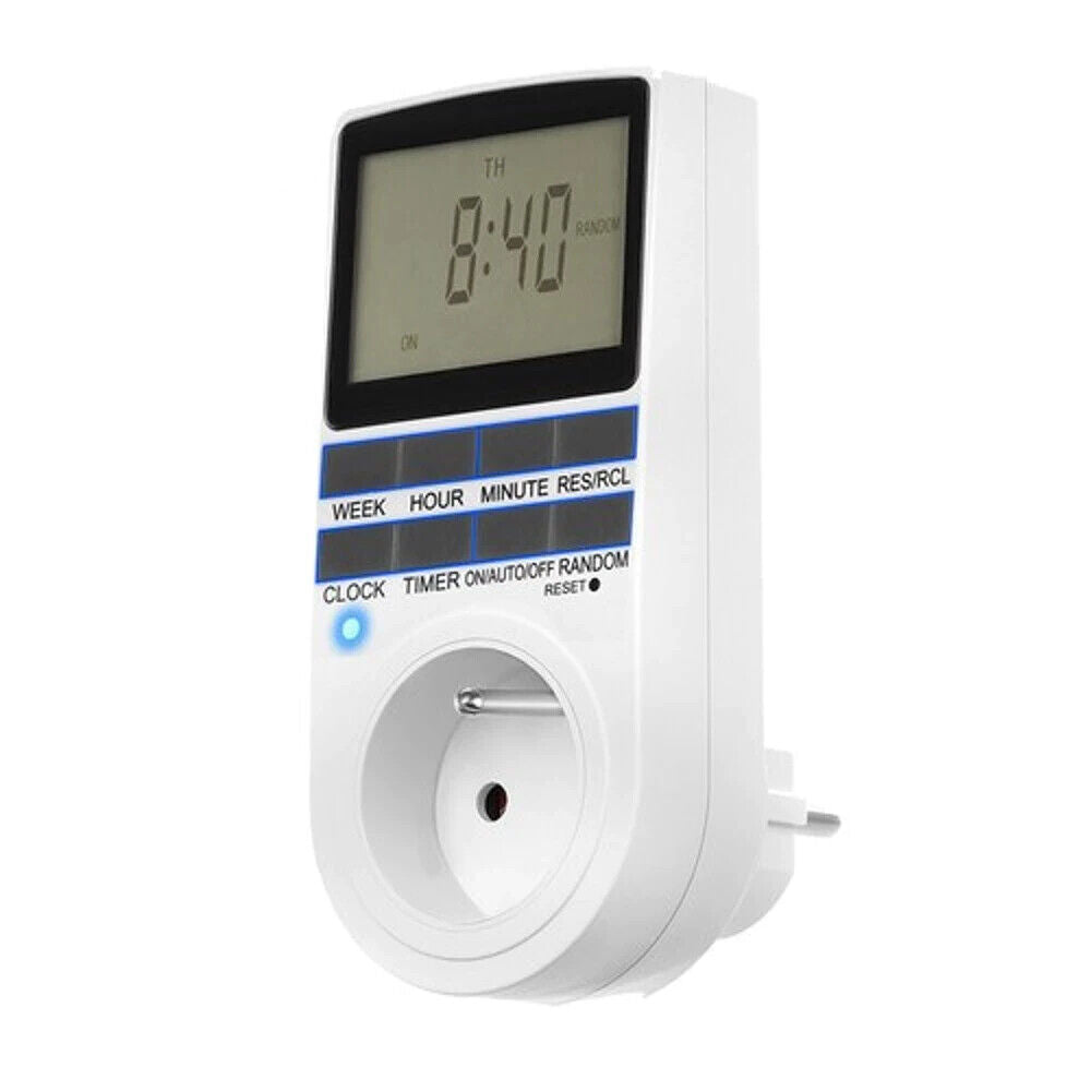 Digitale Zeitschaltuhr Steckdose Timer LCD Display Wochenprogramm 3680W