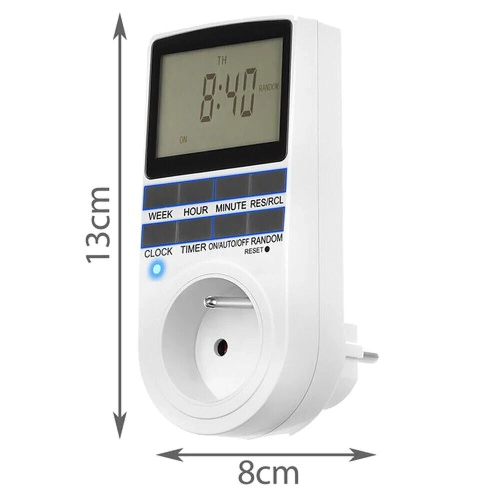 Digitale Zeitschaltuhr Steckdose Timer LCD Display Wochenprogramm 3680W