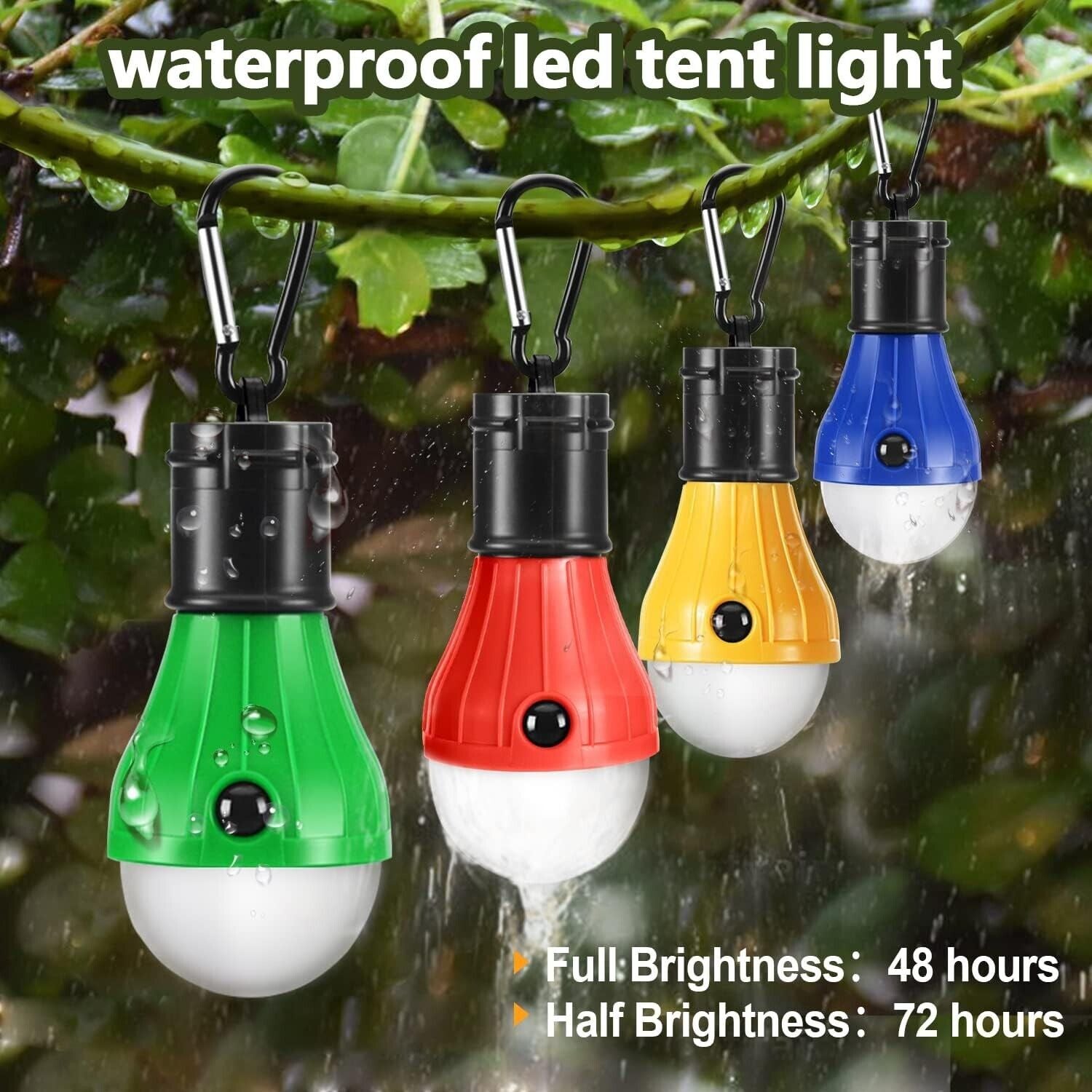 5x LED Campinglampe mit Clip–4 Modi Zeltlampe Batteriebetrieben–Outdoor Notlicht