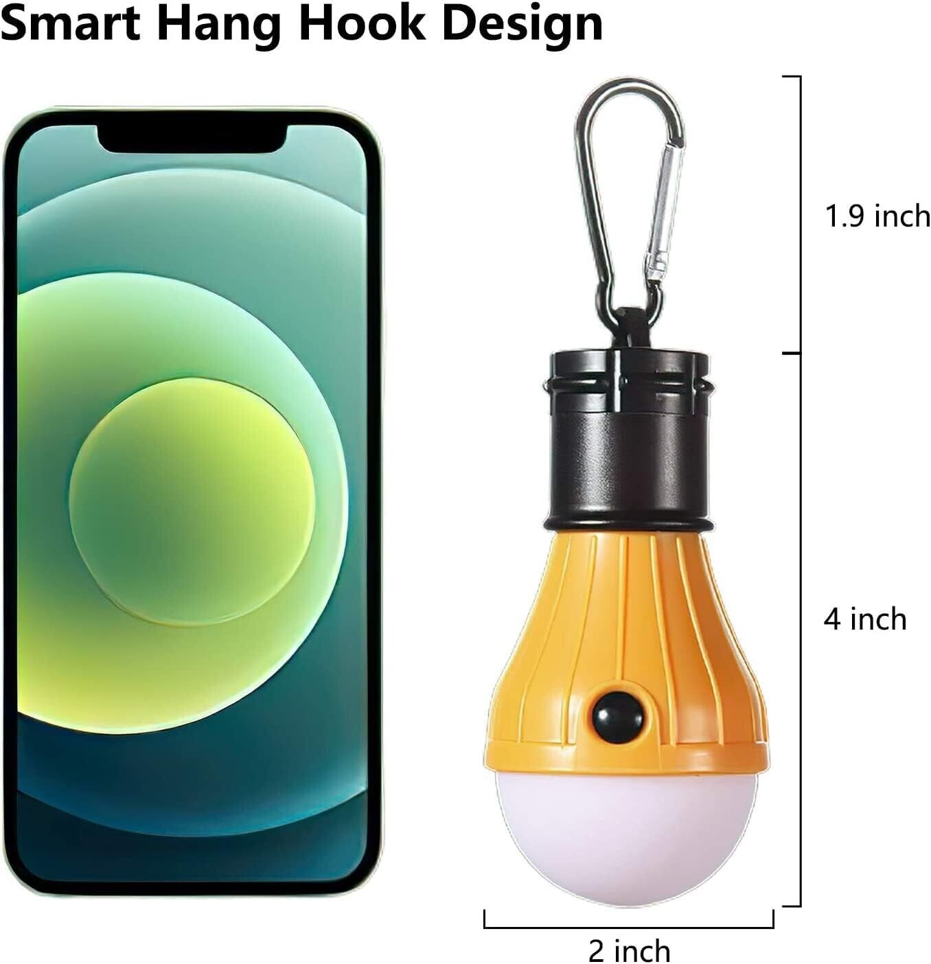 5x LED Campinglampe mit Clip–4 Modi Zeltlampe Batteriebetrieben–Outdoor Notlicht