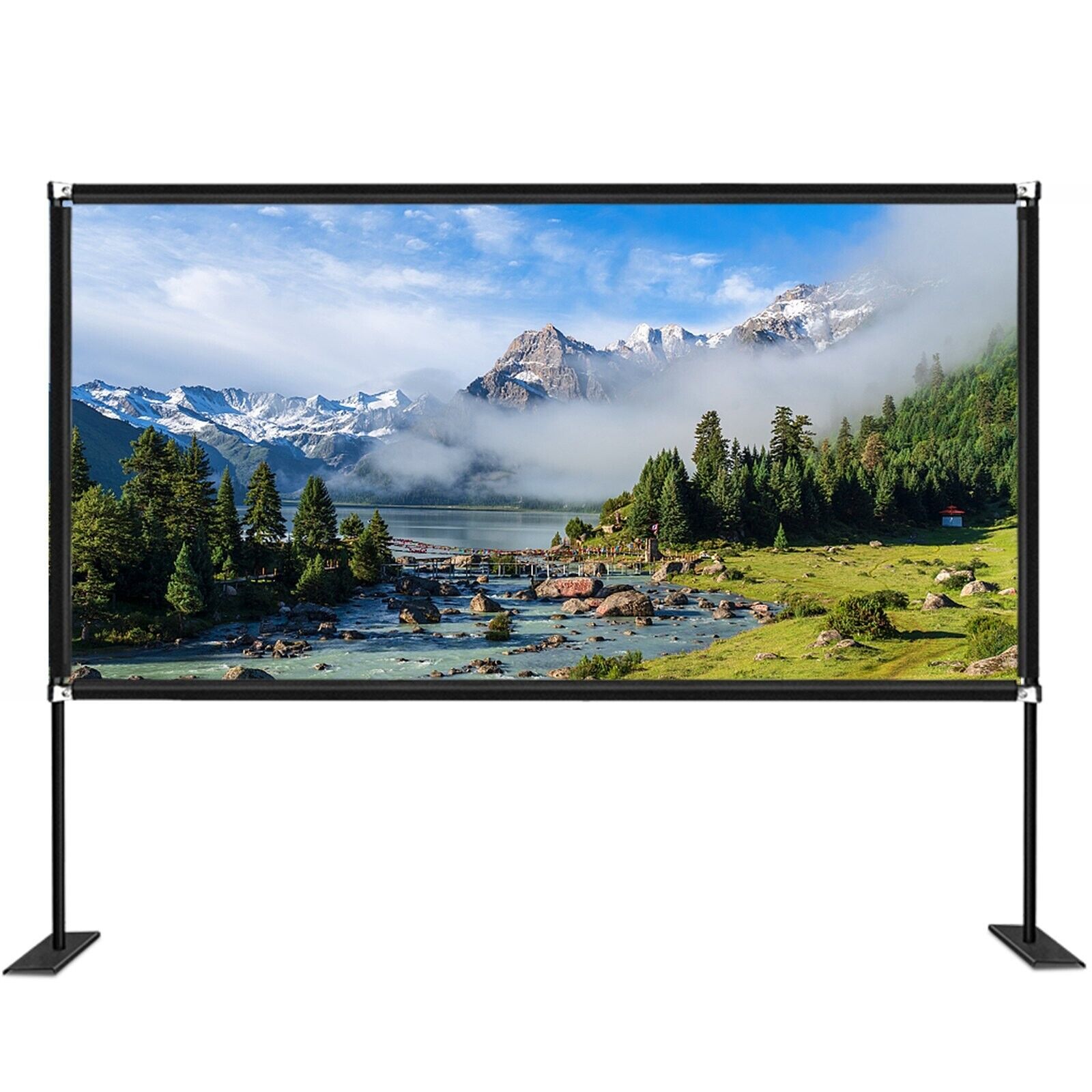 Beamer Leinwand Tragbare Filmleinwand 16:9 Ständer 347x201,9 cm HD 4K, 150 Zoll