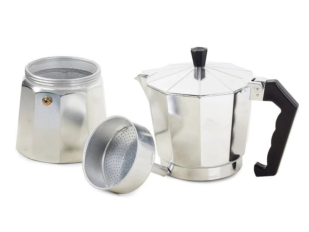 Alu Espressokocher 3 Tassen (150ml) – Mokkakanne für Gas & Elektroherde ☕ ☕ ☕ ☕