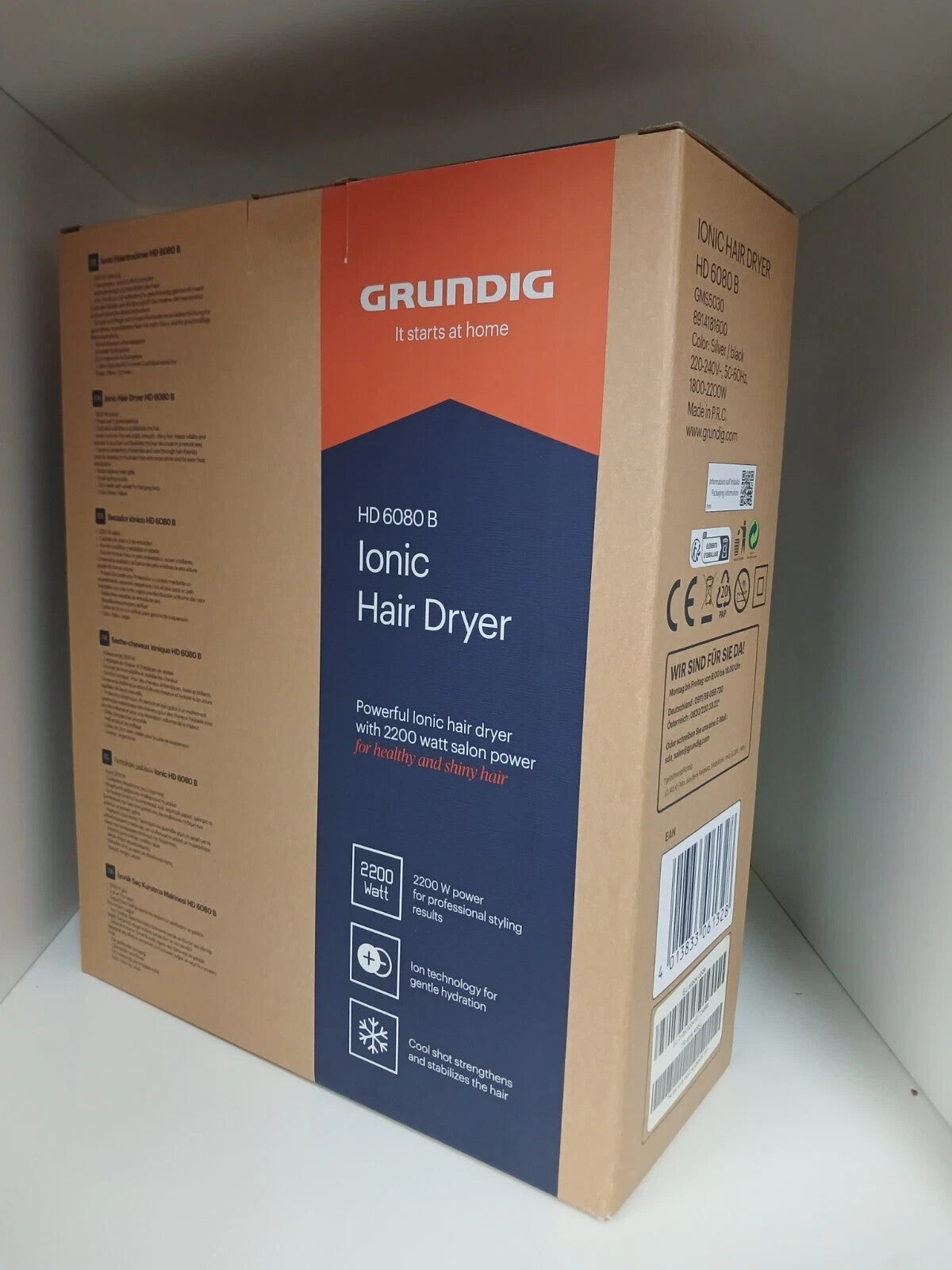 GRUNDIG HD 6080 B Haartrockner 2200W – Ionen, Keramik, 3 Temperaturstufen 💨💨💨