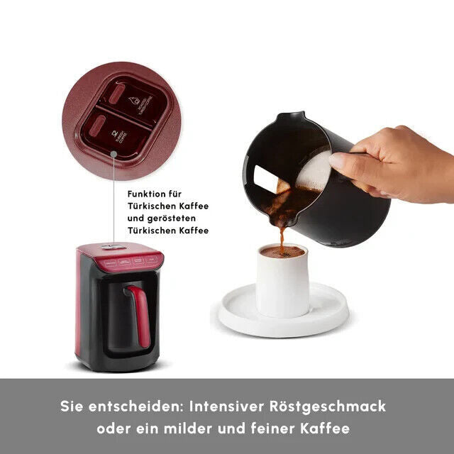 Karaca Hatır Köz Türkische Kaffeemaschine Rot Mit Röstfunktion & Schaumgarantie