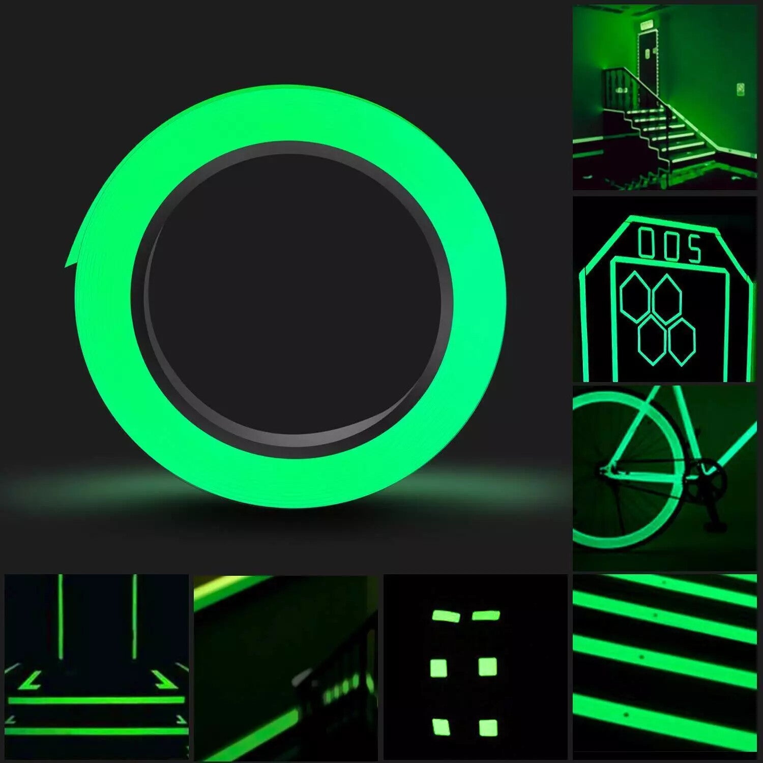 3 m Fluoreszierendes Klebeband – Nachleuchtend Grün –Leuchtfolie Neon 3 cm Breit