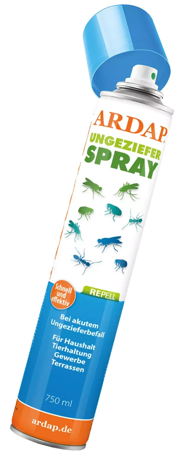 ARDAP Ungezieferspray 750ml – Starkes Insektenspray gegen Fliegen, Mücken & Ungeziefer