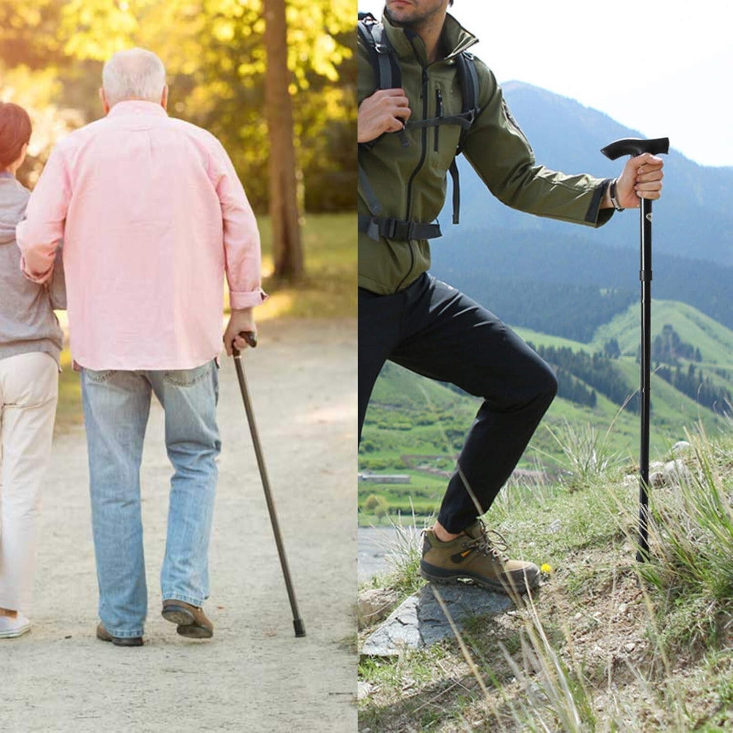 Faltbarer Gehstock höhenverstellbar rutschfest leicht Unisex Wanderstock 🦯🦯🦯