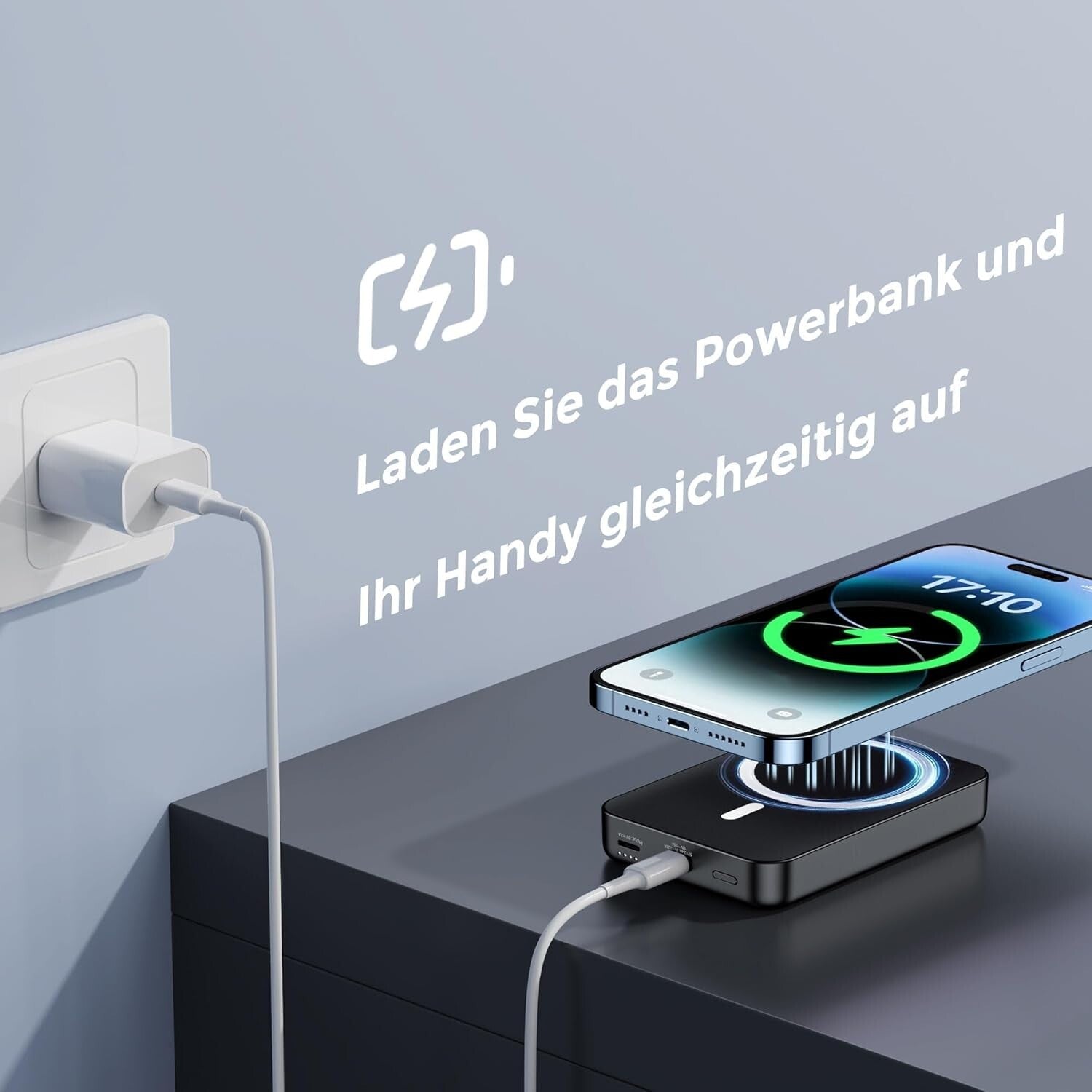 MagSafe Powerbank 10000mAh Wireless 20W USB-C iPhone 15 14 13 12 Schwarz 🧲🧲🧲
