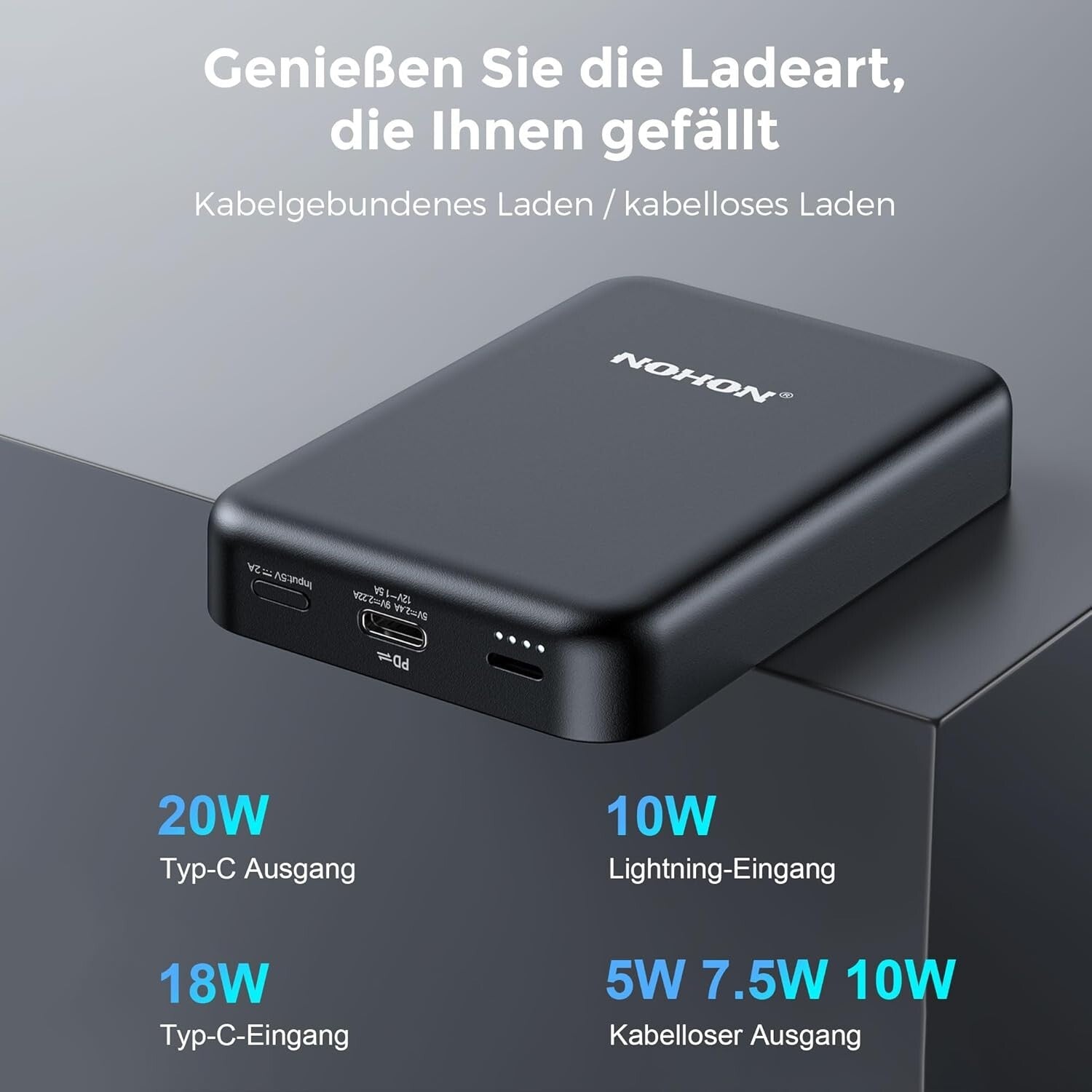 MagSafe Powerbank 10000mAh Wireless 20W USB-C iPhone 15 14 13 12 Schwarz 🧲🧲🧲