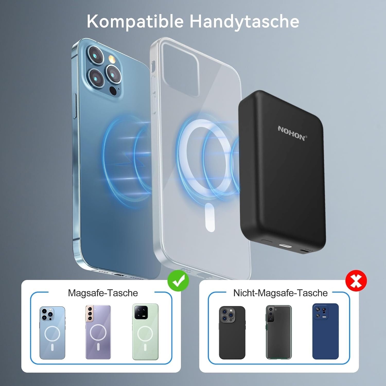 MagSafe Powerbank 10000mAh Wireless 20W USB-C iPhone 15 14 13 12 Schwarz 🧲🧲🧲