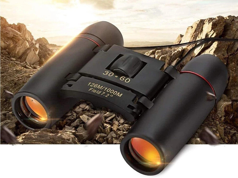 30x60 Kompakt Fernglas 12x Zoom Klappbar Outdoor Jagd Reisen mit Etui  🌄