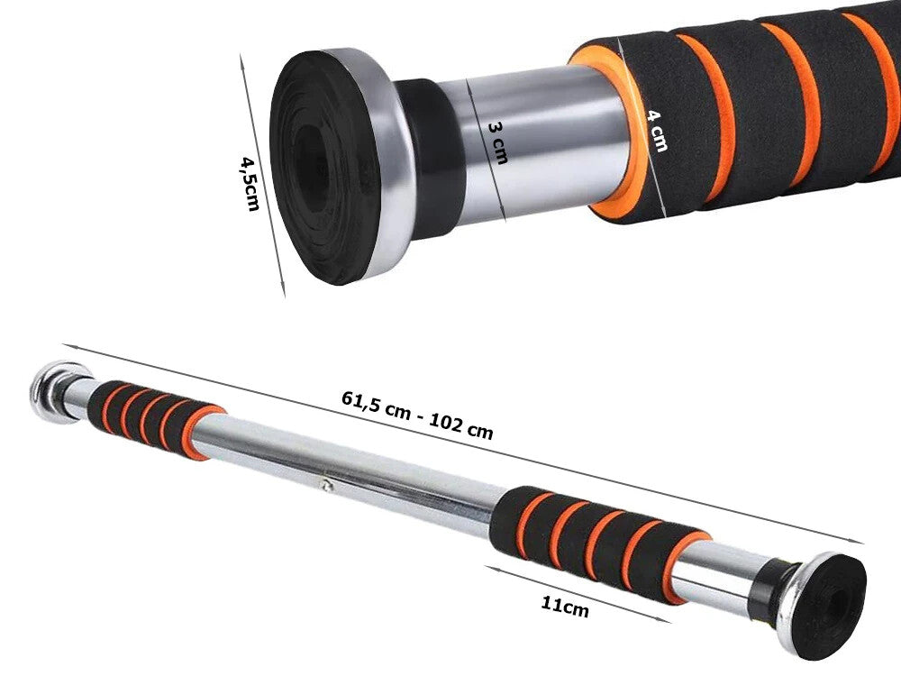 Verstellbare Klimmzugstange aus Stahl – 61,5 bis 102 cm | Rutschfest & Stabil