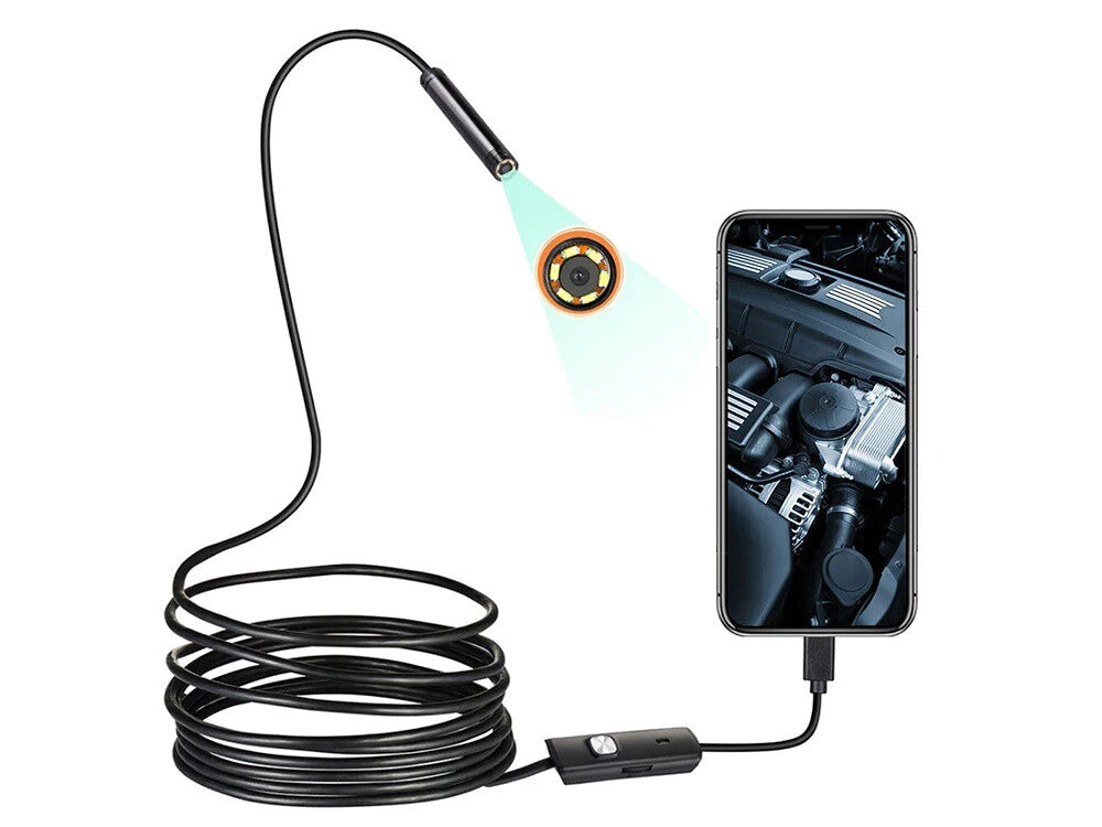 USB Endoskopkamera 5 m LED IP67 für Android & PC – 5,5 mm Inspektionskamera 🔧🔧