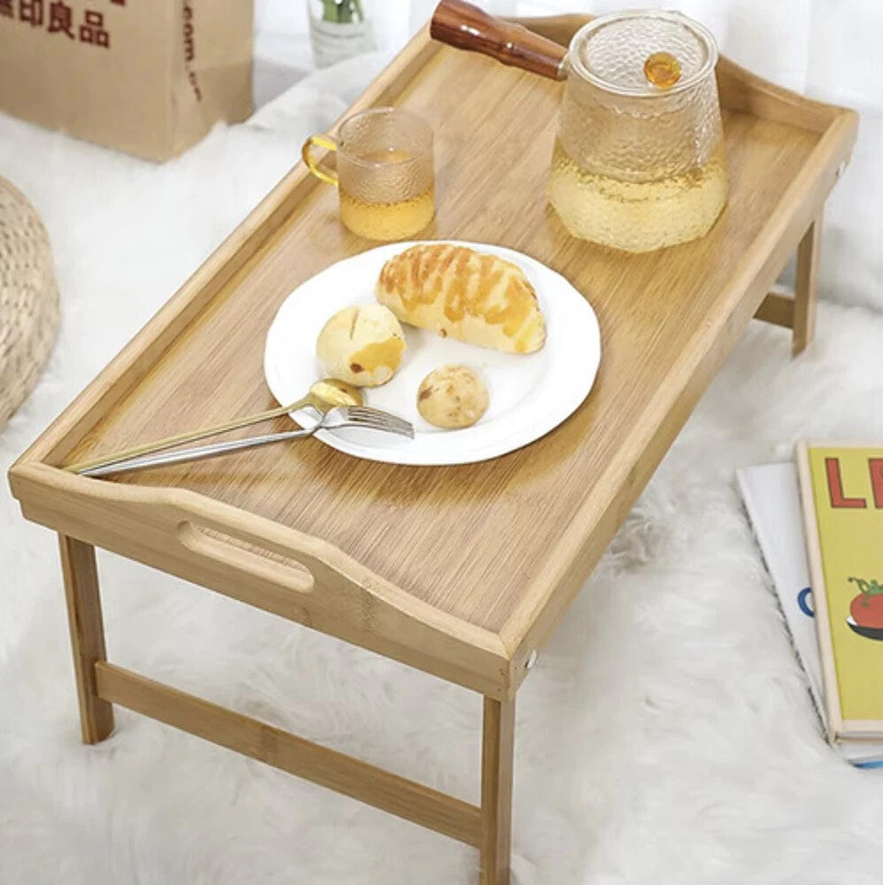 Bambus Frühstückstisch klappbar – Betttisch mit Laptopfunktion, faltbar 🥂🥂