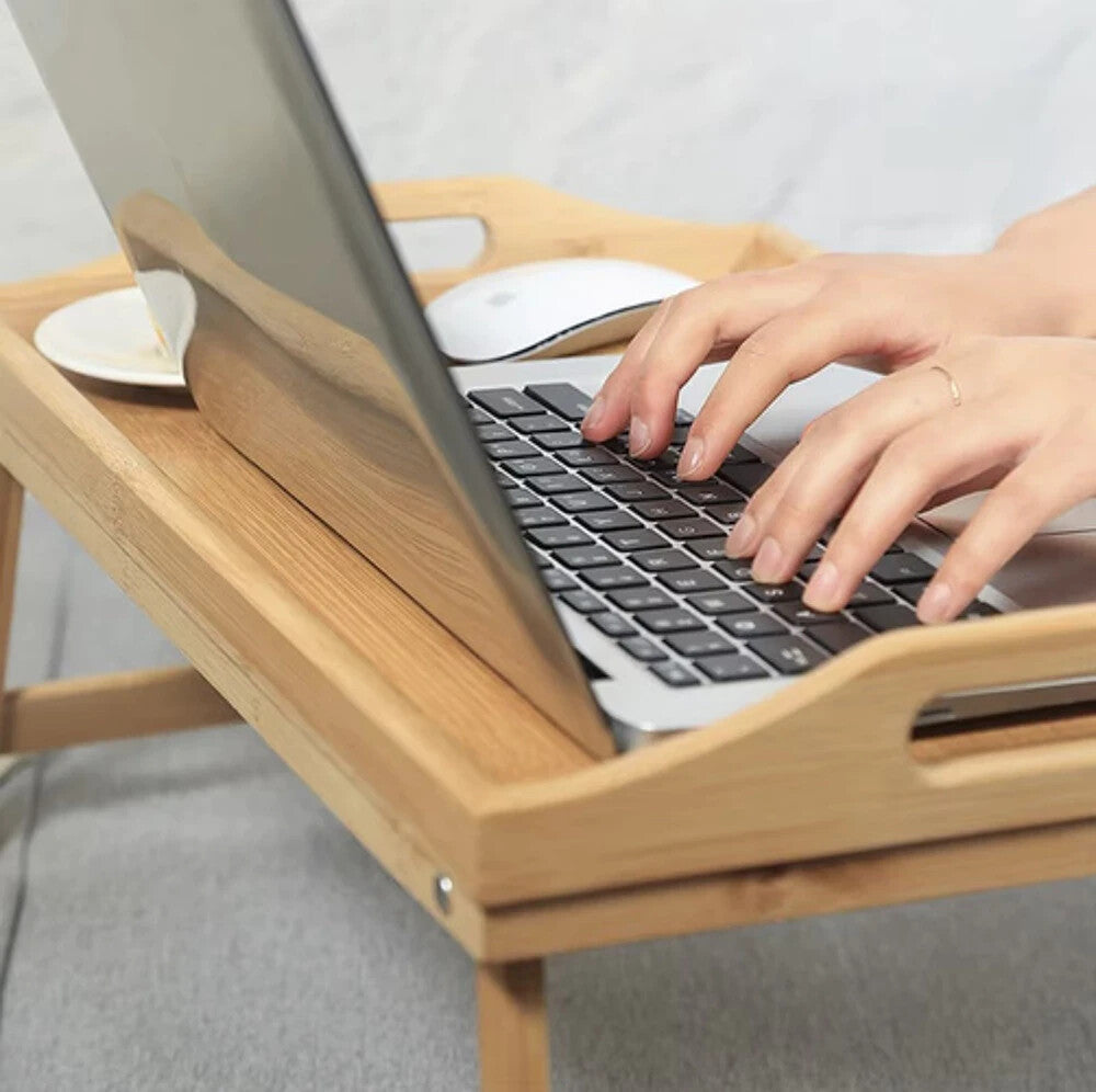 Bambus Frühstückstisch klappbar – Betttisch mit Laptopfunktion, faltbar 🥂🥂