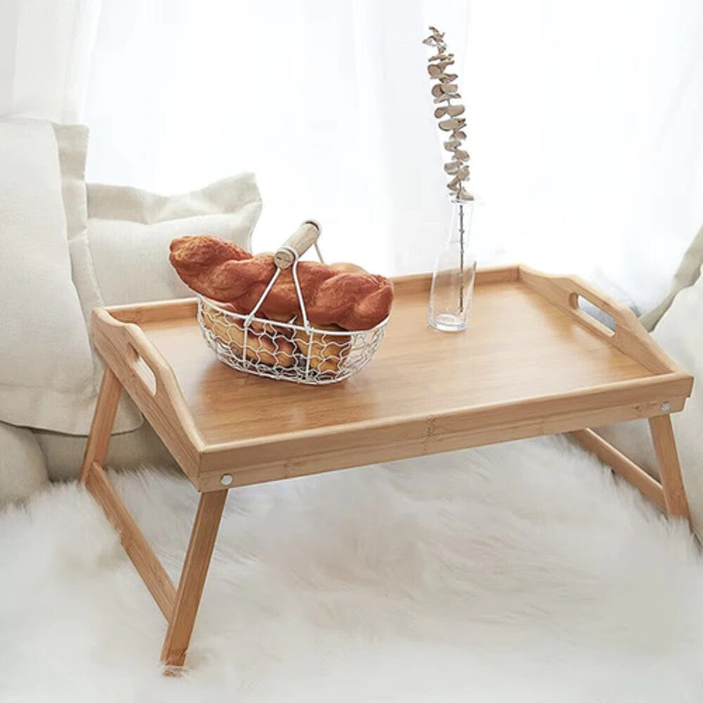 Bambus Frühstückstisch klappbar – Betttisch mit Laptopfunktion, faltbar 🥂🥂
