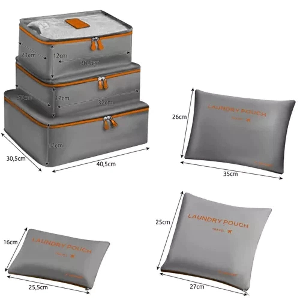 Koffer Organizer Set 6-teilig – Packtaschen Reise Taschen mit Reißverschluss