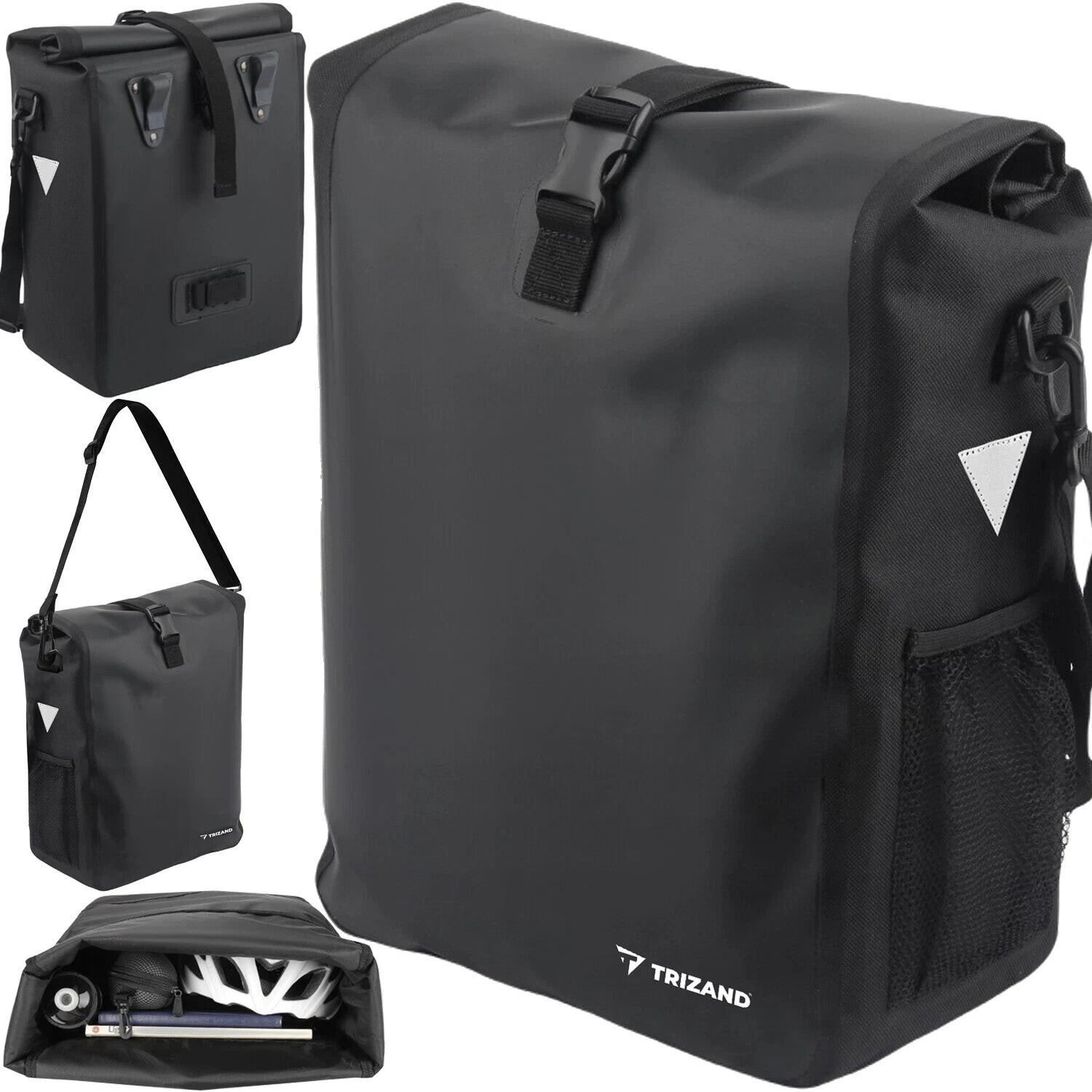 Fahrradtasche Gepäckträger Wasserfest 15L – mit Schultergurt & Reflektoren