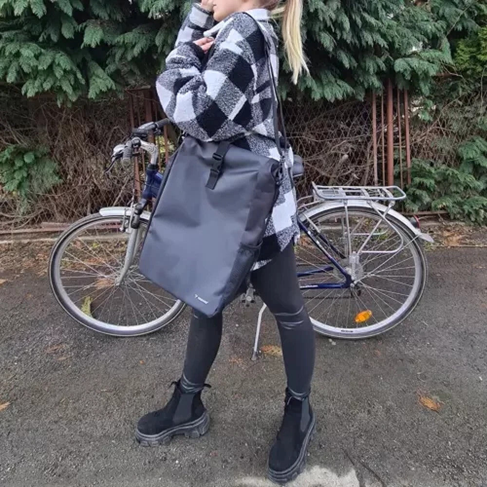 Fahrradtasche Gepäckträger Wasserfest 15L – mit Schultergurt & Reflektoren