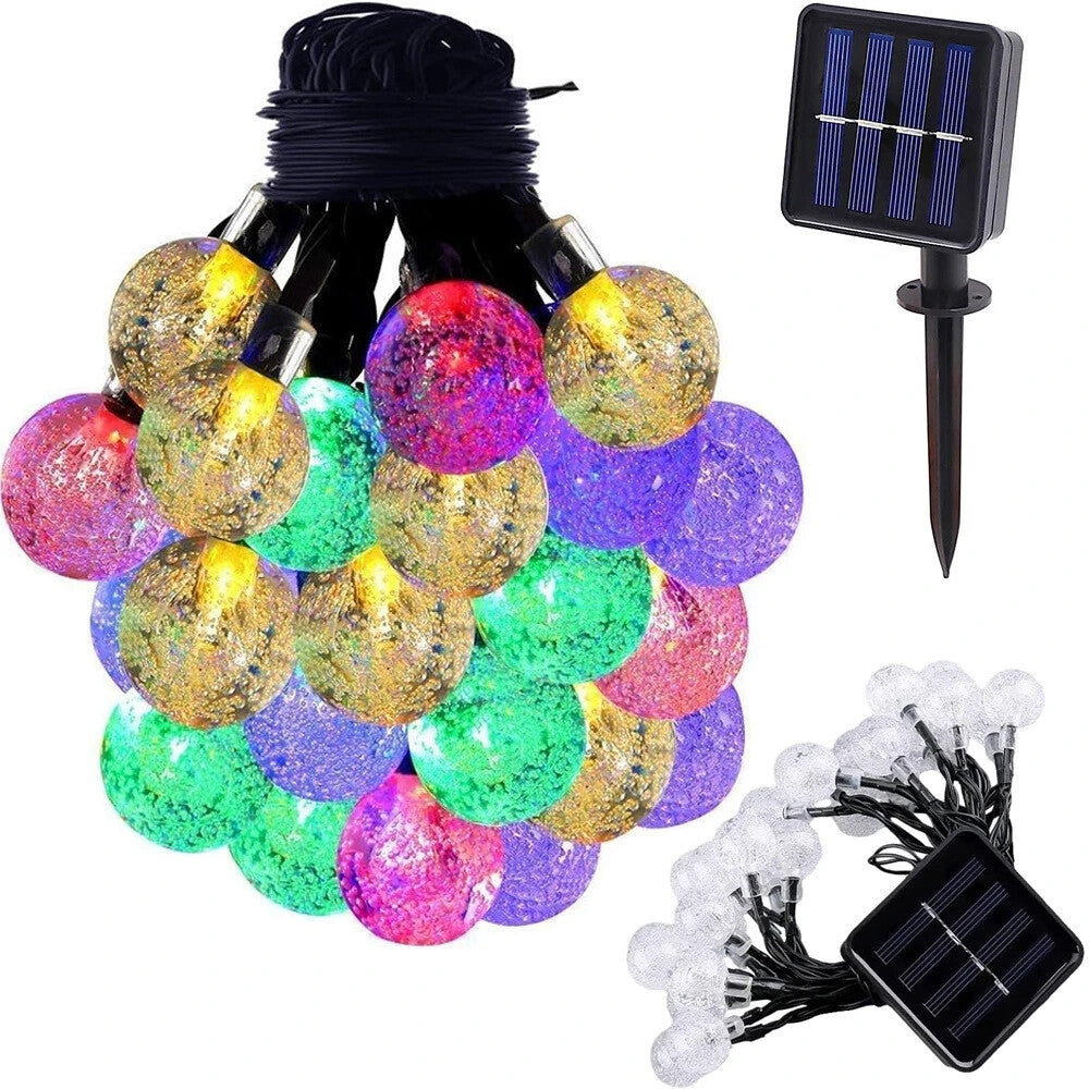 Solar LED Lichterkette Garten 20 Lampen Mehrfarbig Wasserdicht 4,5m 🌞🌈🌞🌈🌞