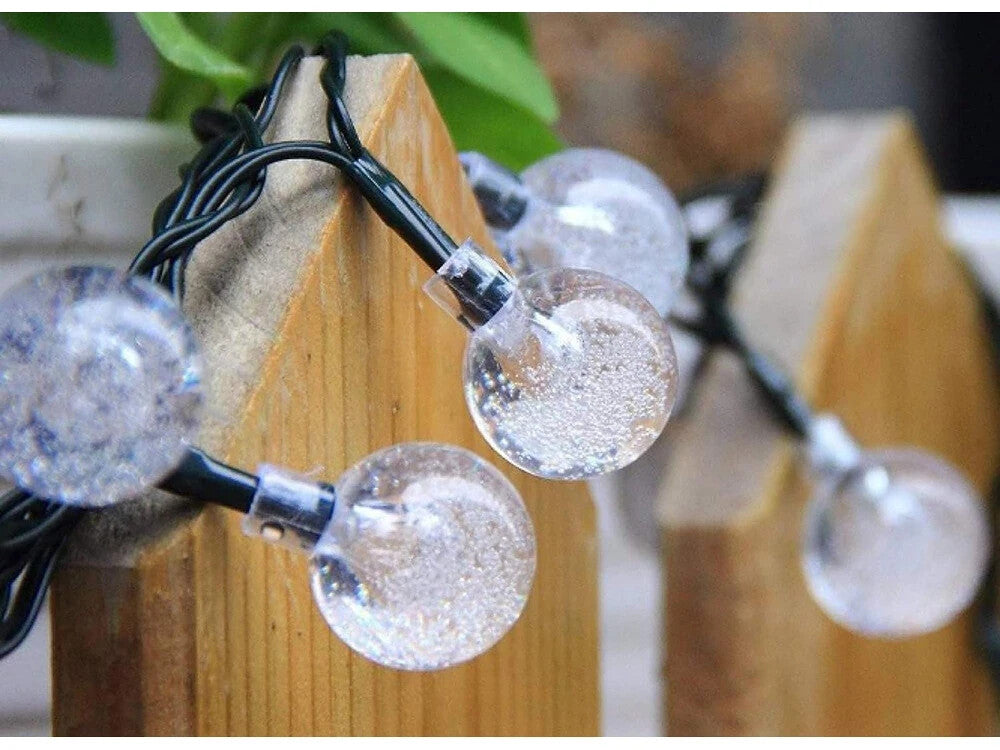 Solar LED Lichterkette Garten 20 LEDs Mehrfarbig Wasserdicht 4,5m mit Solarpanel
