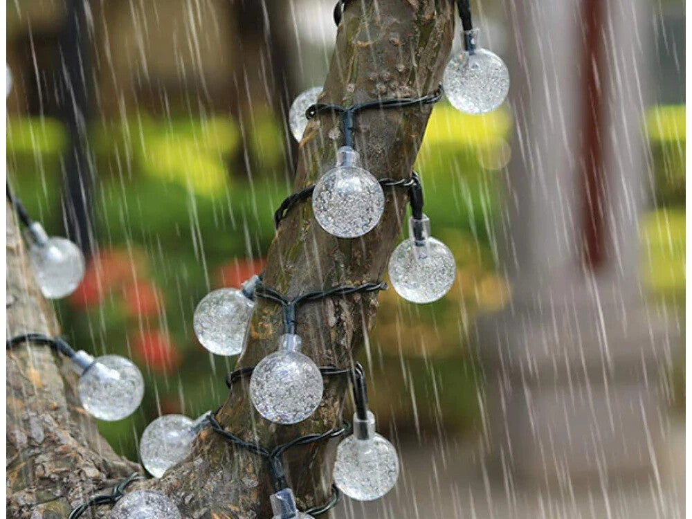 Solar LED Lichterkette Garten 20 LEDs Mehrfarbig Wasserdicht 4,5m mit Solarpanel