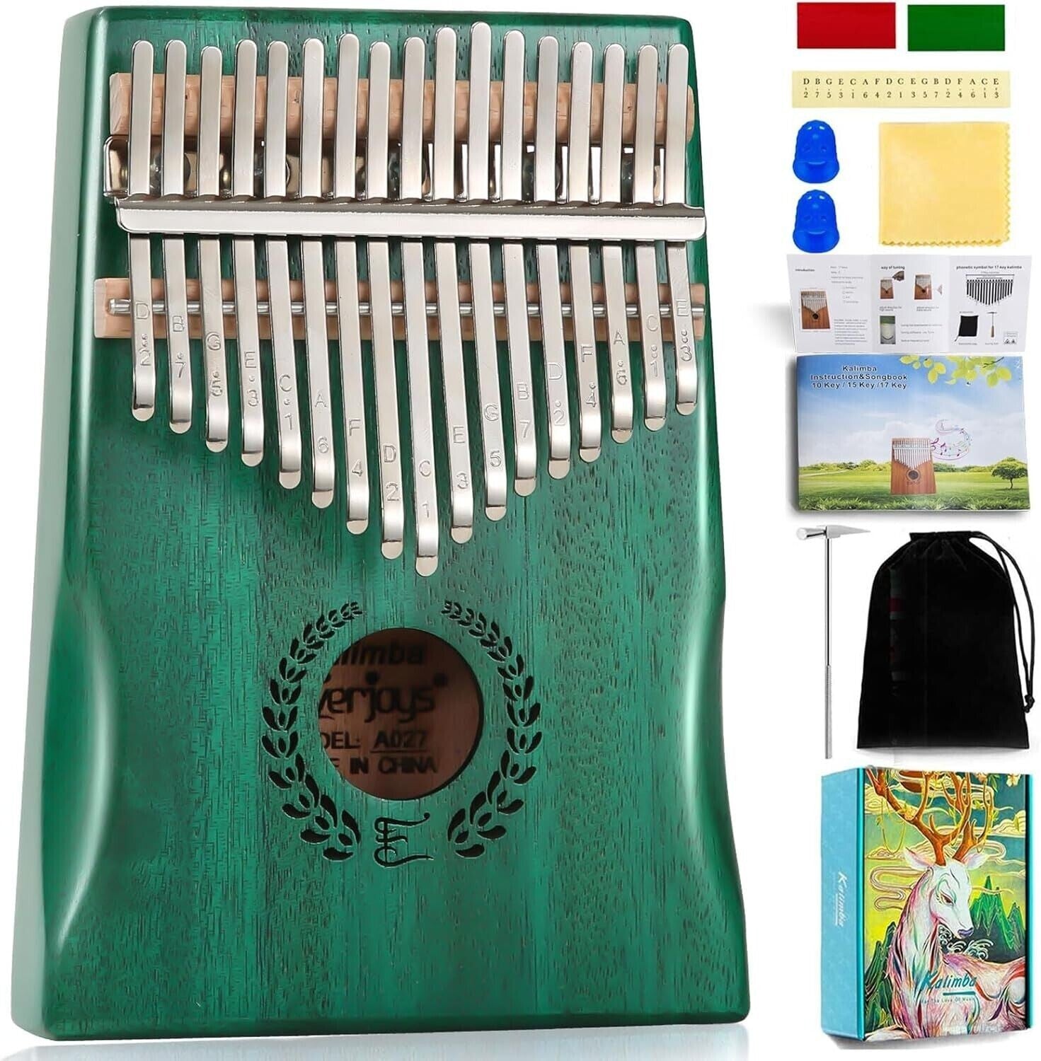 Kalimba 17 Tasten Daumenklavier aus Holz – Handgemachtes Finger Piano 🎵 🎵 🎵