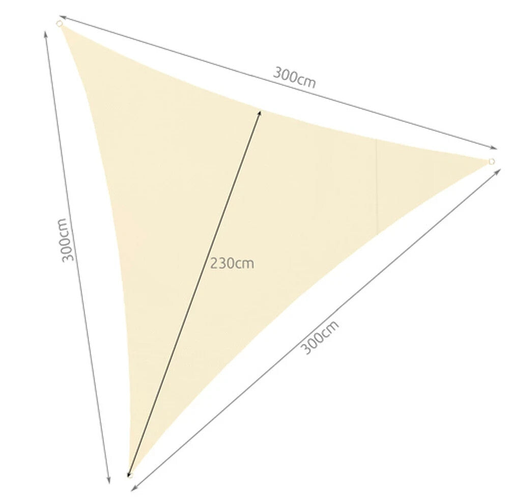 Sonnensegel Dreieck 3x3x3m Beige – Wasserdicht & UV-Schutz – Garten ☀️☀️☀️