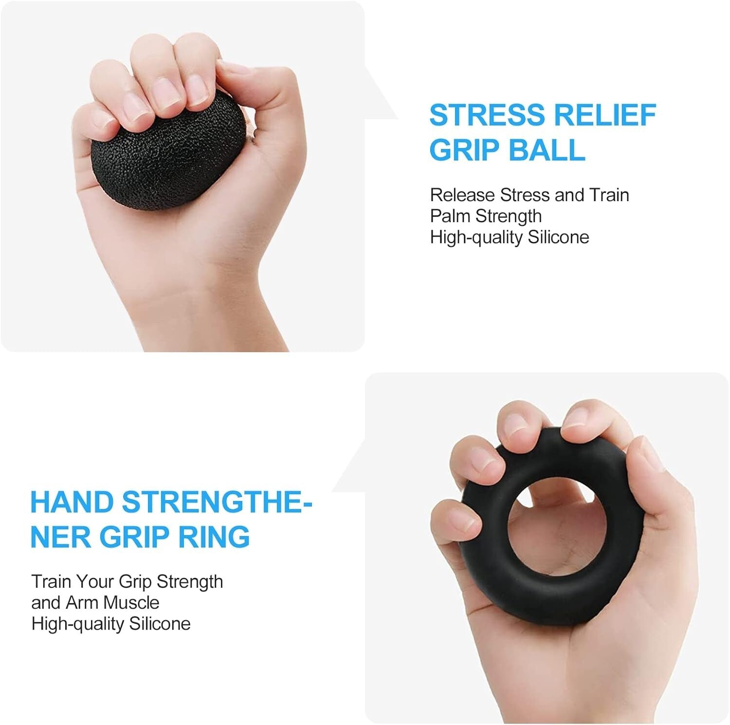 Handtrainer 5er Set mit Zähler – Fingertrainer, Griffball & Ring, 10–60kg 💪💪💪