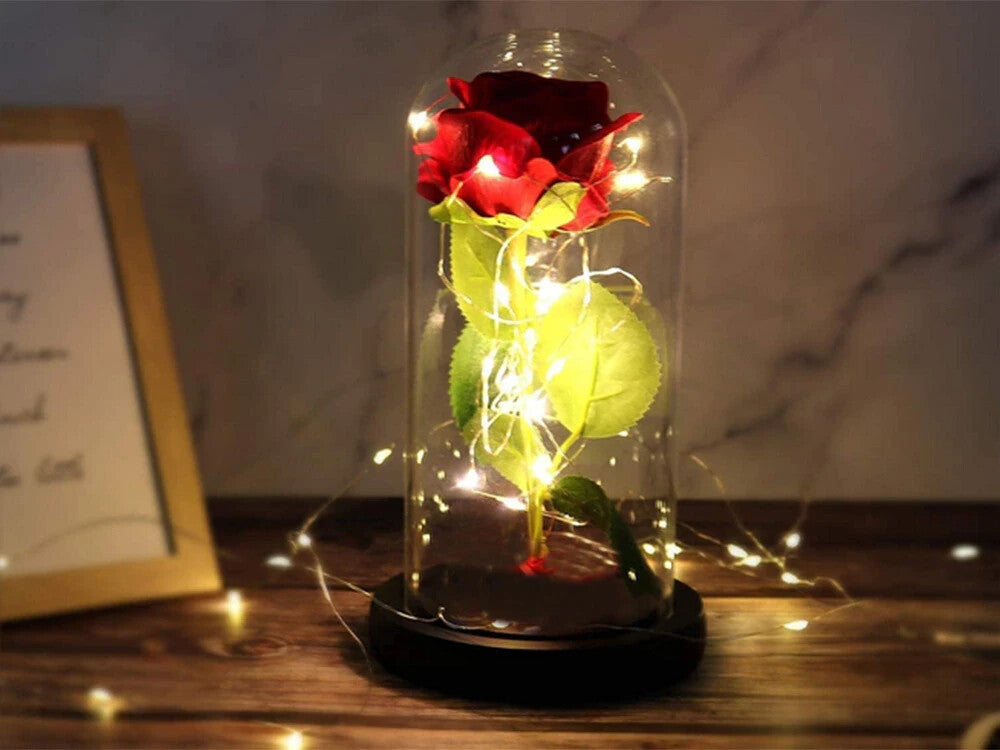 Romantische LED Rose im Glas Geschenkidee Geburtstag Valentinstag Jahrestag
 💕-