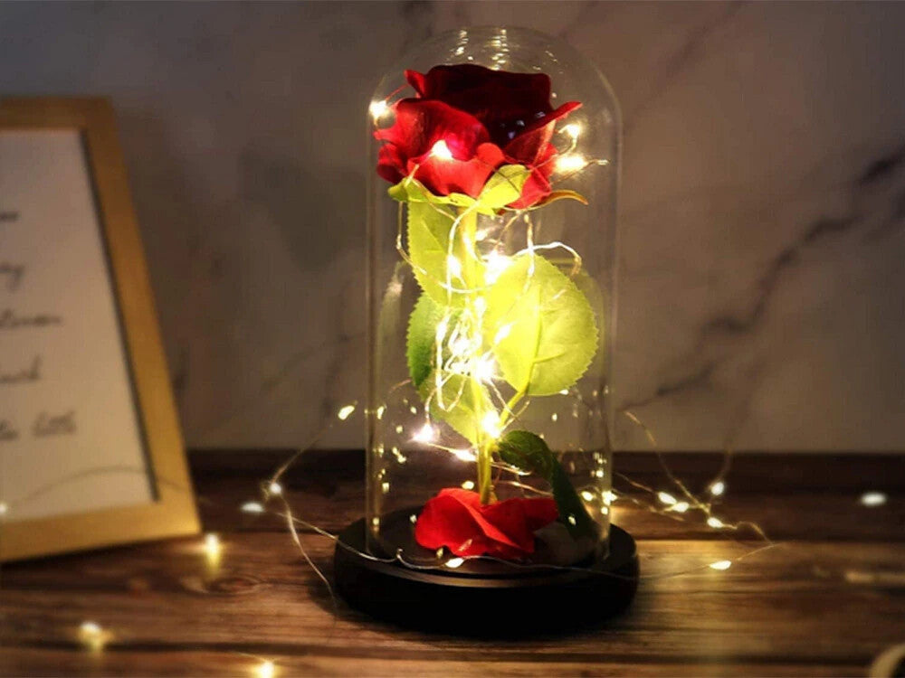 Romantische LED Rose im Glas Geschenkidee Geburtstag Valentinstag Jahrestag
 💕-