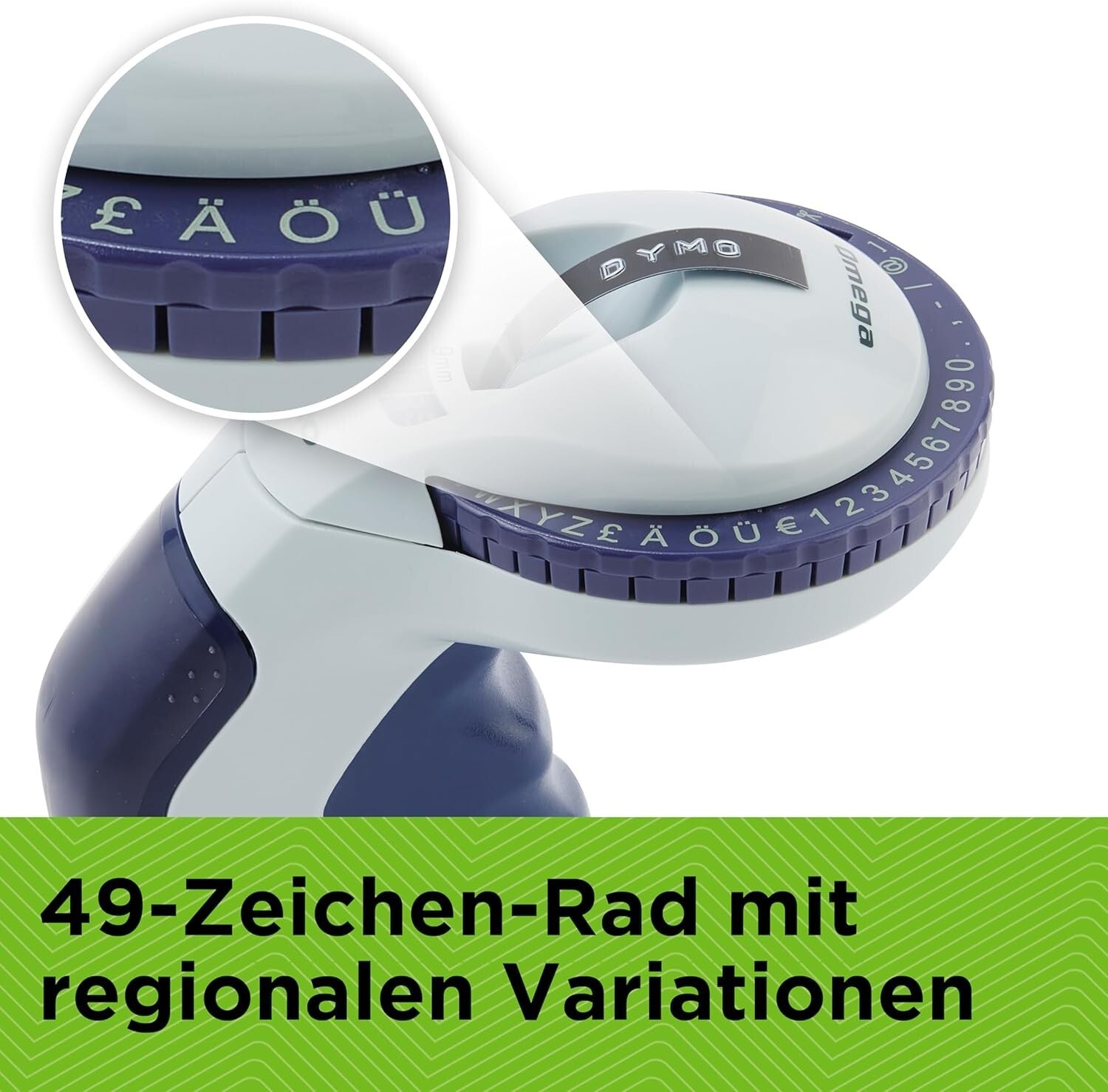 DYMO Omega Prägegerät Beschriftungsgerät Dreh-Klick-System für Bastelprojekte