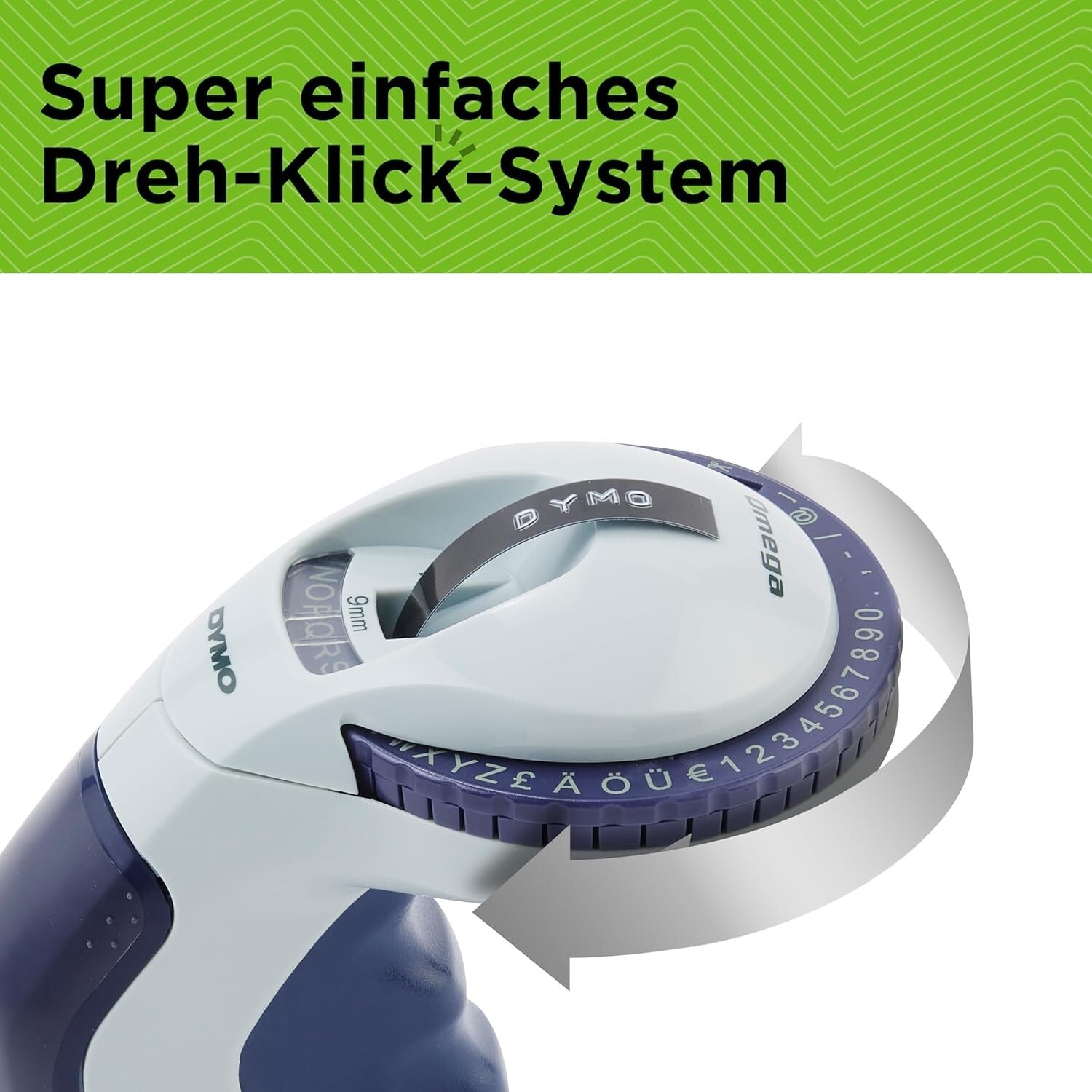 DYMO Omega Prägegerät Beschriftungsgerät Dreh-Klick-System für Bastelprojekte