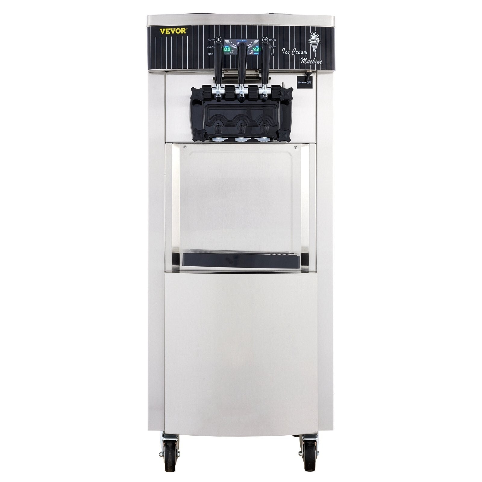 VEVOR Softeismaschine 6L 2200W 3 Geschmack LCD Kompressor Edelstahl 220V