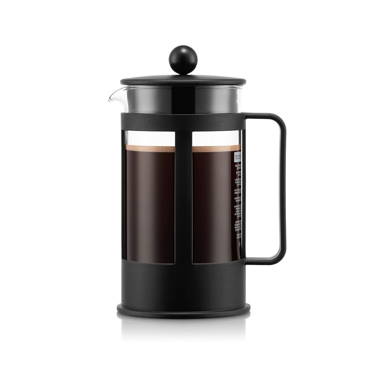 Bodum KENYA Kaffeebereiter French Press 8 Tassen 1,0L schwarz Spülmaschine