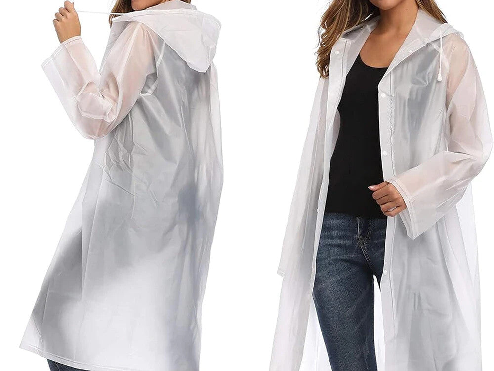 Wasserdicht Regenjacke Raincoat Regenmantel mit Kapuze Regenschutz Regenponcho