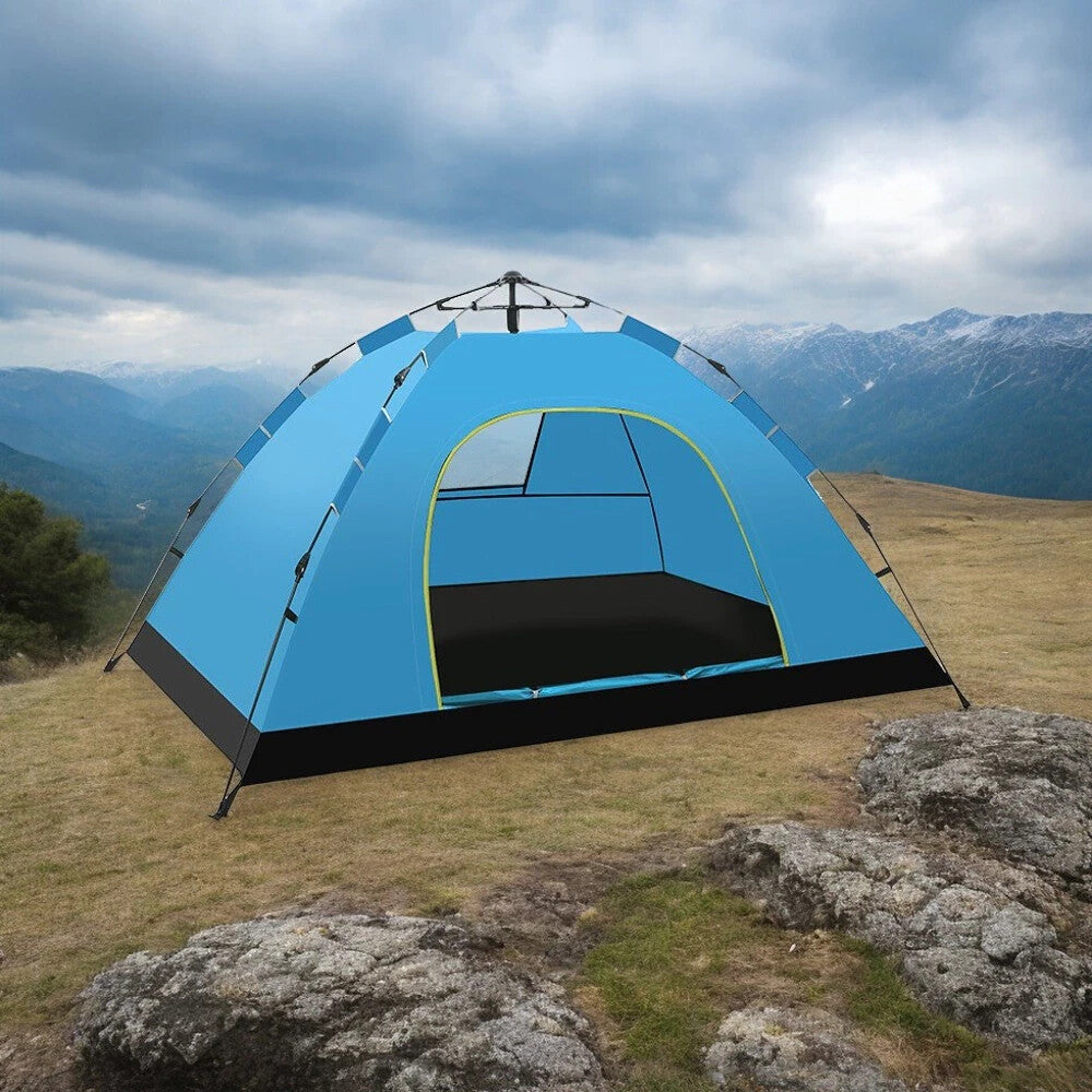 Automatisches Pop-Up Campingzelt 2–3 Personen Wasserdicht Blau 200x140