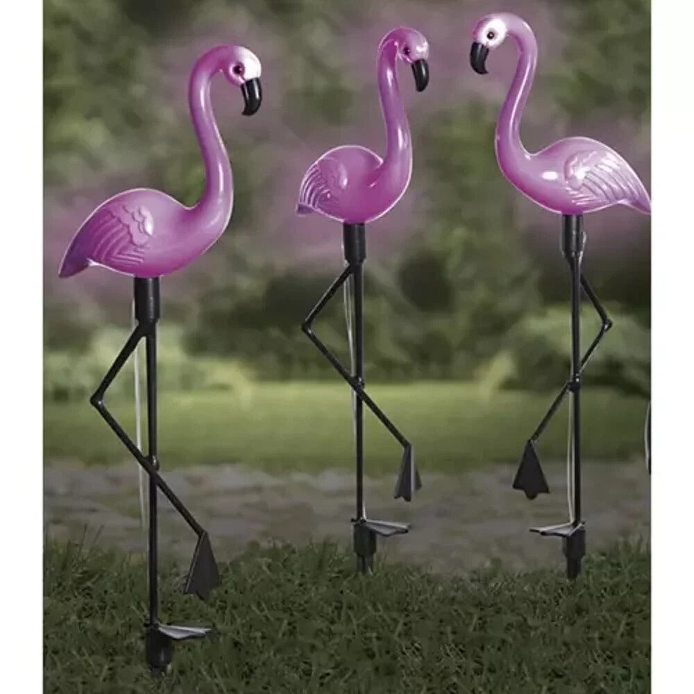 3x Solar Flamingo Gartenleuchte Deko IP44 LED Solarlicht Außenbeleuchtung 🦩🦩🦩