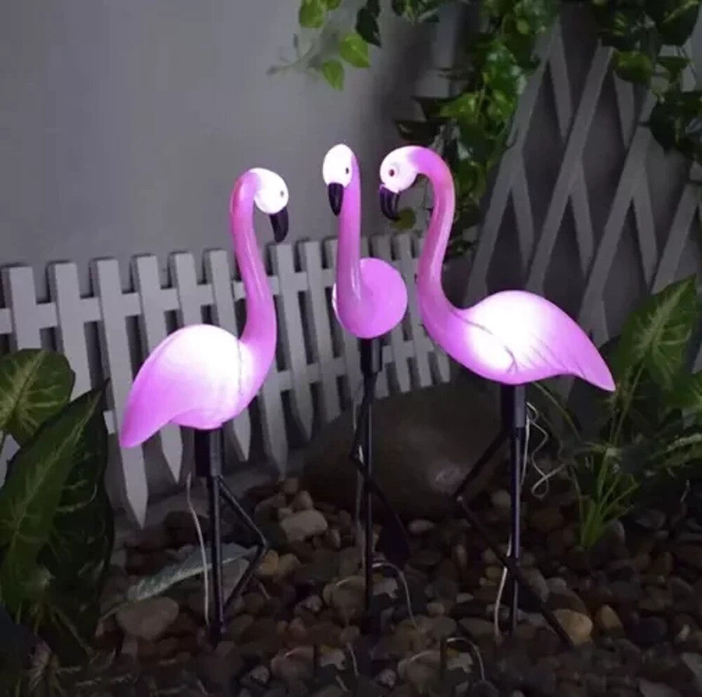 3x Solar Flamingo Gartenleuchte Deko IP44 LED Solarlicht Außenbeleuchtung 🦩🦩🦩