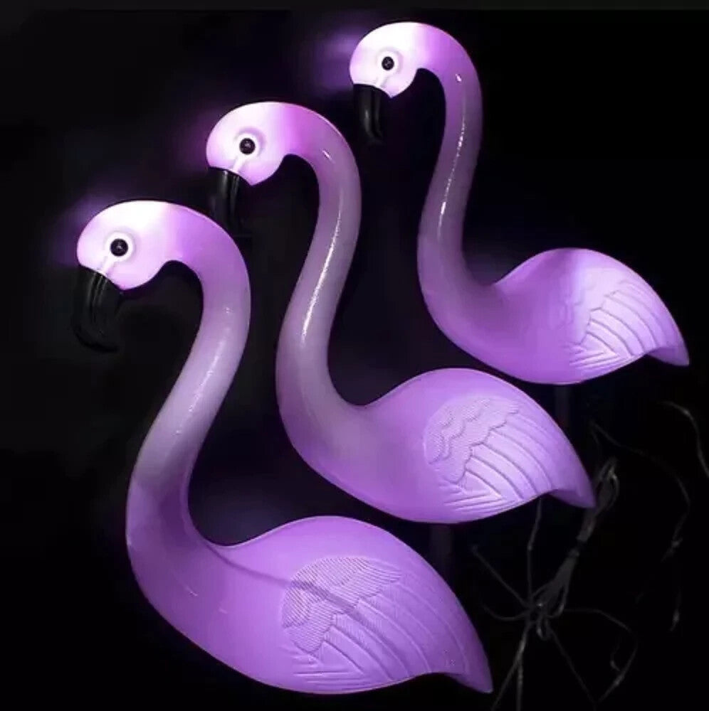 3x Solar Flamingo Gartenleuchte Deko IP44 LED Solarlicht Außenbeleuchtung 🦩🦩🦩