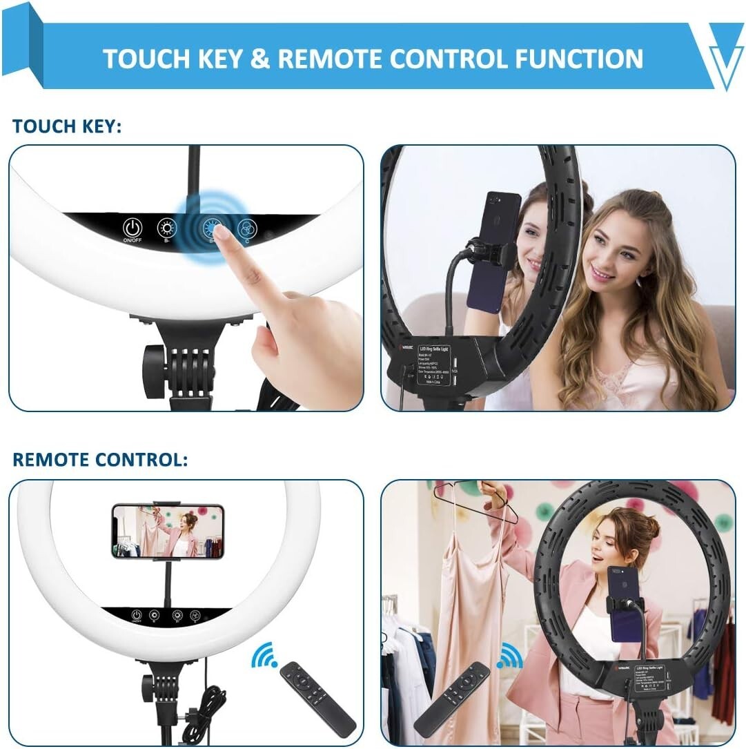 Ringlicht 18" mit Handy Stativ – Video Licht für Make-up, TikTok, Konferenzen