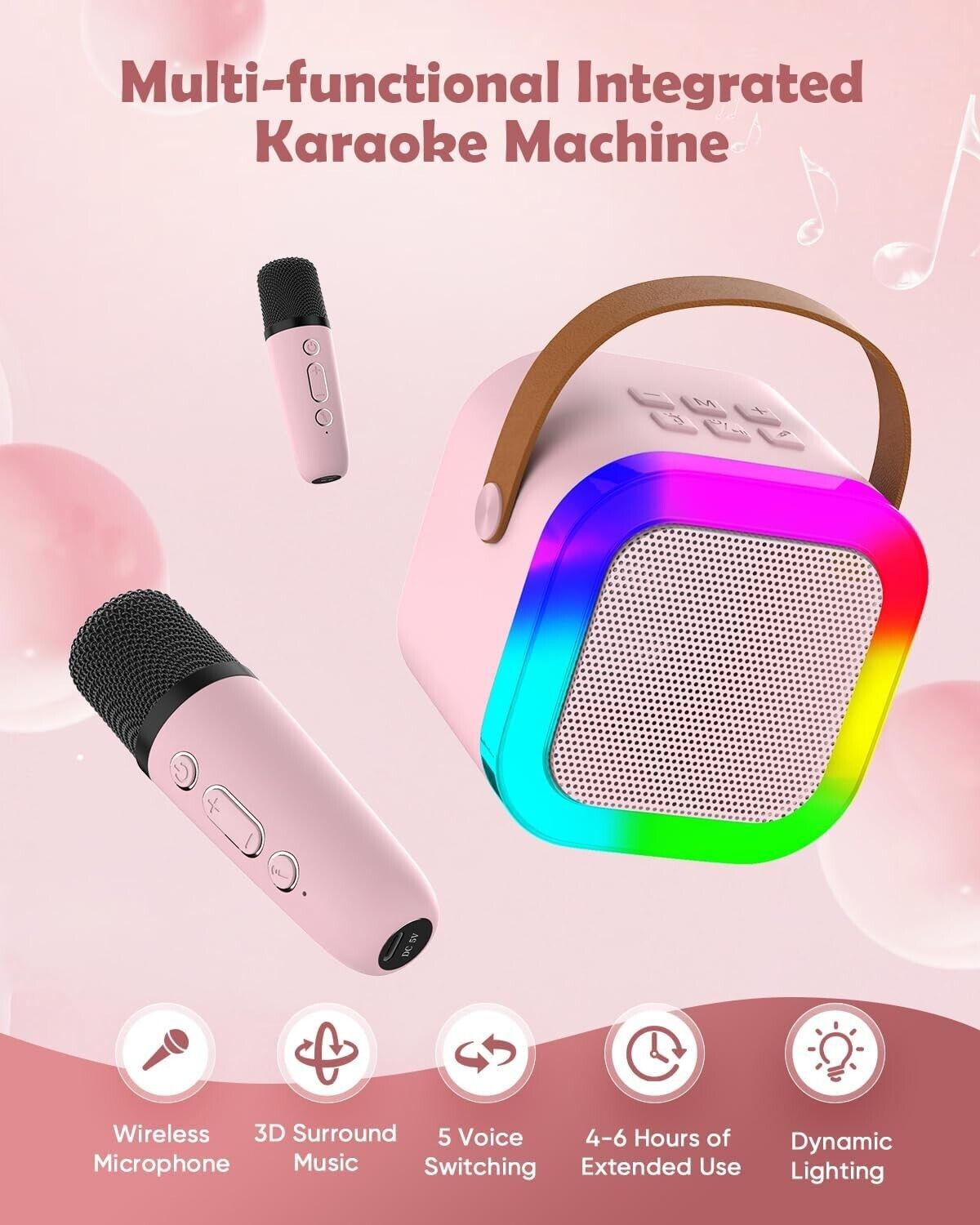Karaoke Maschine Kinder 4–12 Jahre Bluetooth Mikrofon LED Geburtstag 🎤🎁

🎄✔
