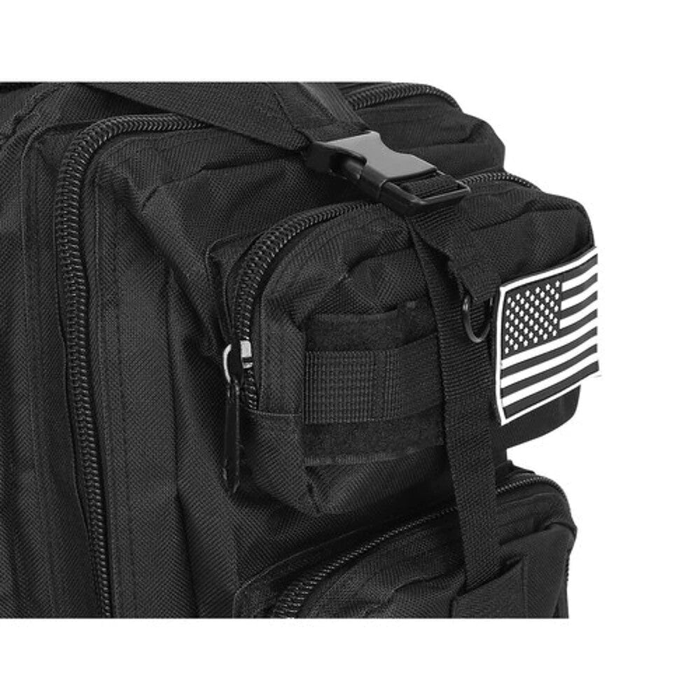 Schwarzer Touristenrucksack 26L – MOLLE System, Wasserdicht & Leicht 🎒