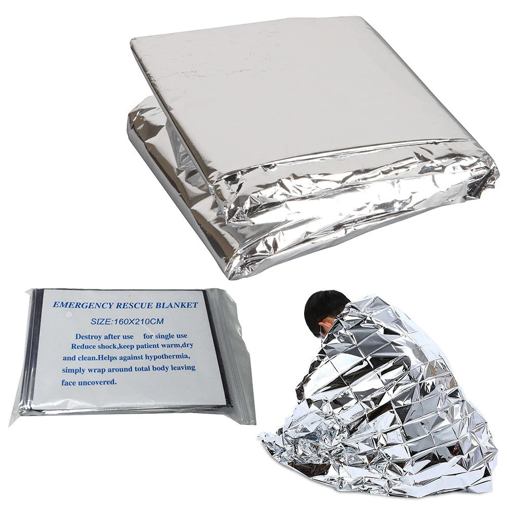 Notfalldecke Rettungsdecke 210x160cm Silber Thermodecke Erste Hilfe Folie