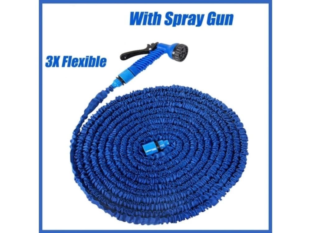 Flexibler Gartenschlauch 15m 50FT Dehnbar mit Sprühpistole & Farbbox