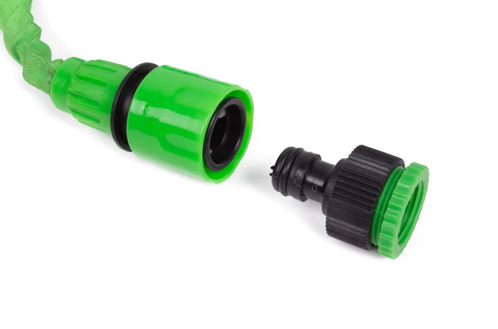 Gartenschlauch Set 10m dehnbar mit Sprühkopf 7 Funktionen flexibel grün