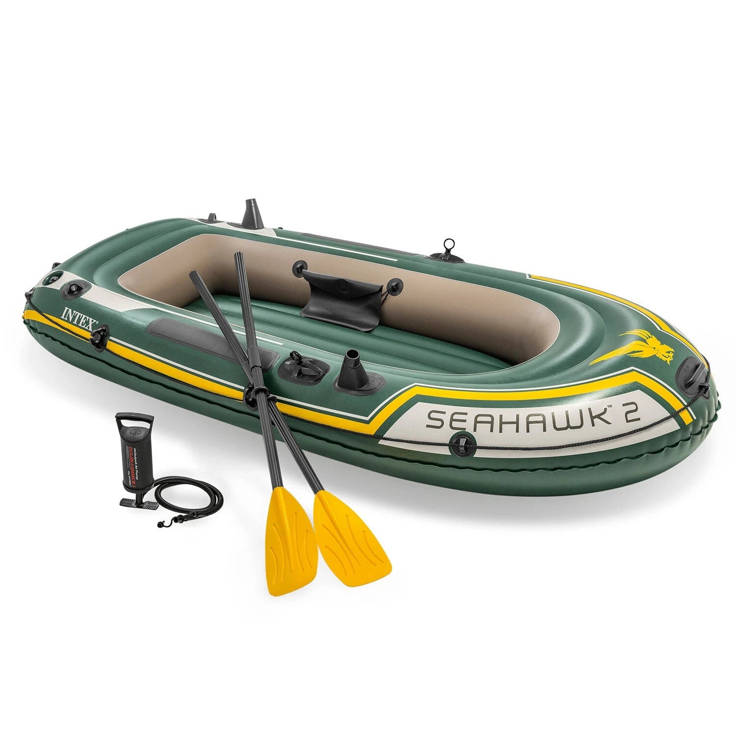 INTEX Seahawk 2 Boot Set 236x114 cm + Paddel & Pumpe für 2 Personen Schlauchboot