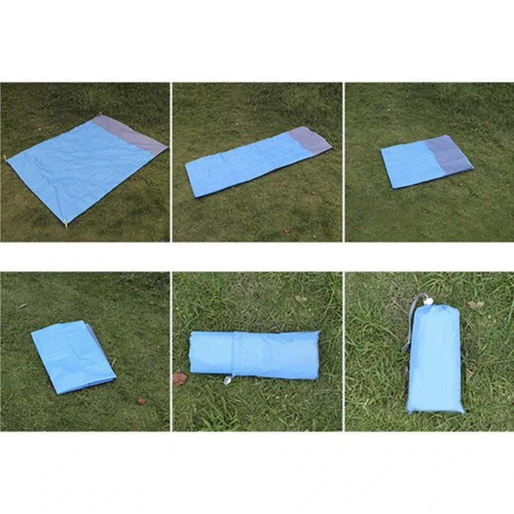 Stranddecke Picknickdecke 208x208cm Wasserdicht mit Haken & Tragetasche