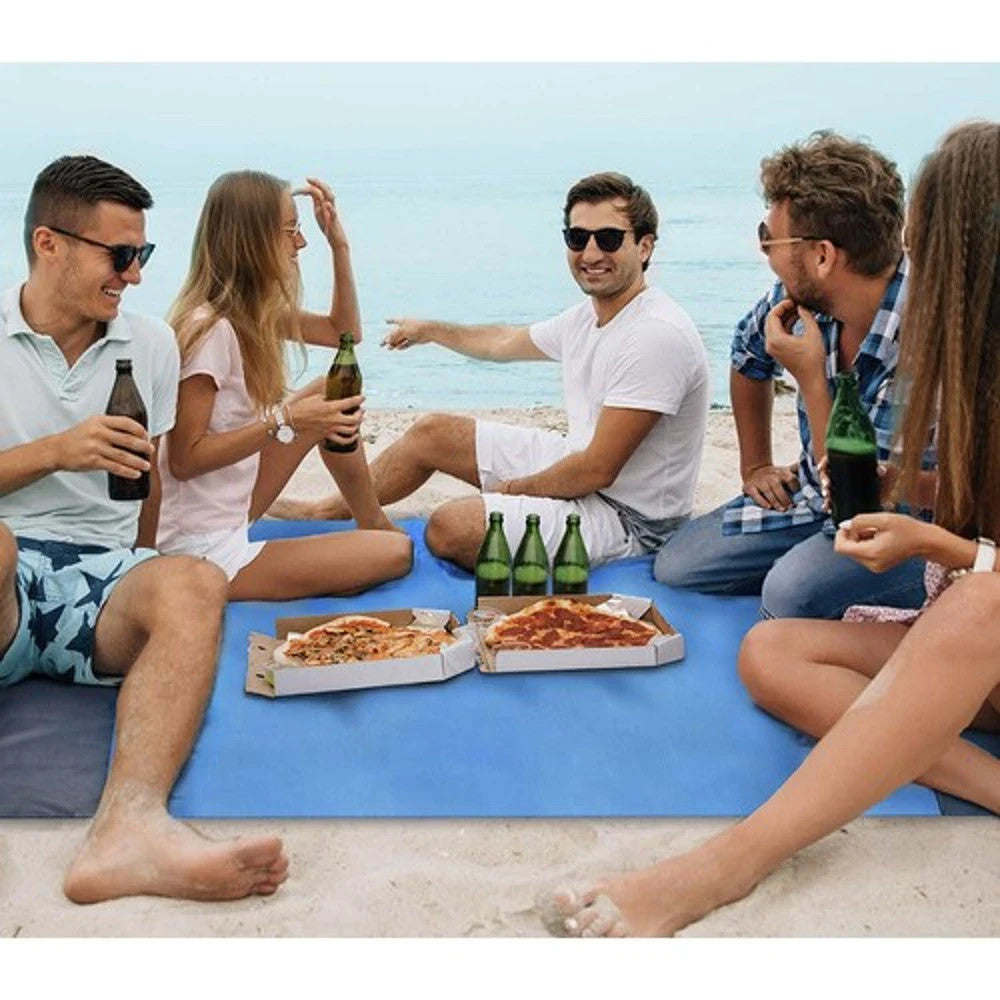 Stranddecke Picknickdecke 208x208cm Wasserdicht mit Haken & Tragetasche